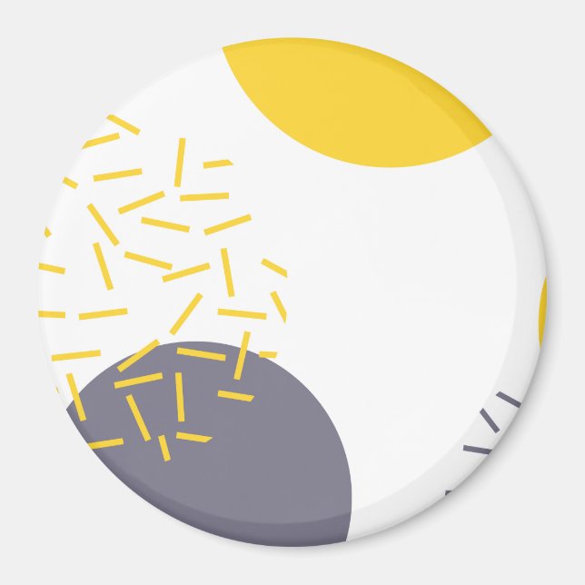 Yellow, cool, modern, trendy geometric art magnet (Front)