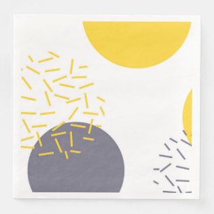 Yellow, cool, modern, trendy geometric art napkin