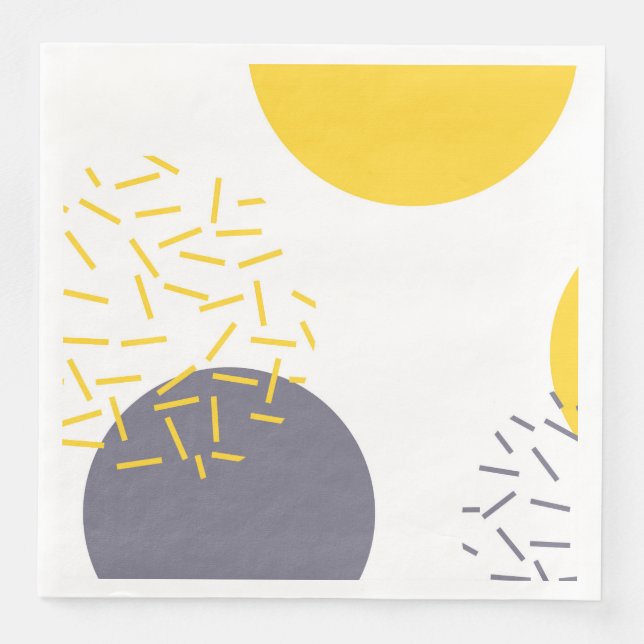 Yellow, cool, modern, trendy geometric art napkin (Front)