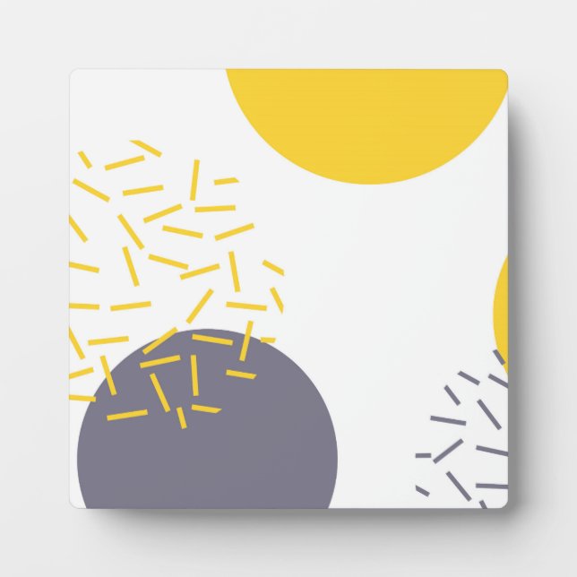 Yellow, cool, modern, trendy geometric art plaque (Front)