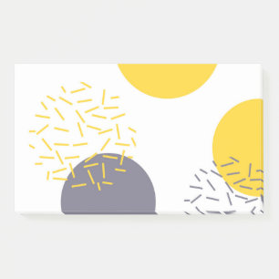 Yellow, cool, modern, trendy geometric art post-it notes