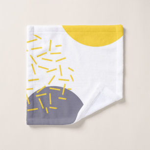 Yellow, cool, modern, trendy geometric art wash cloth