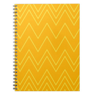 Yellow, cool, trendy, modern, urban zigzag pattern notebook