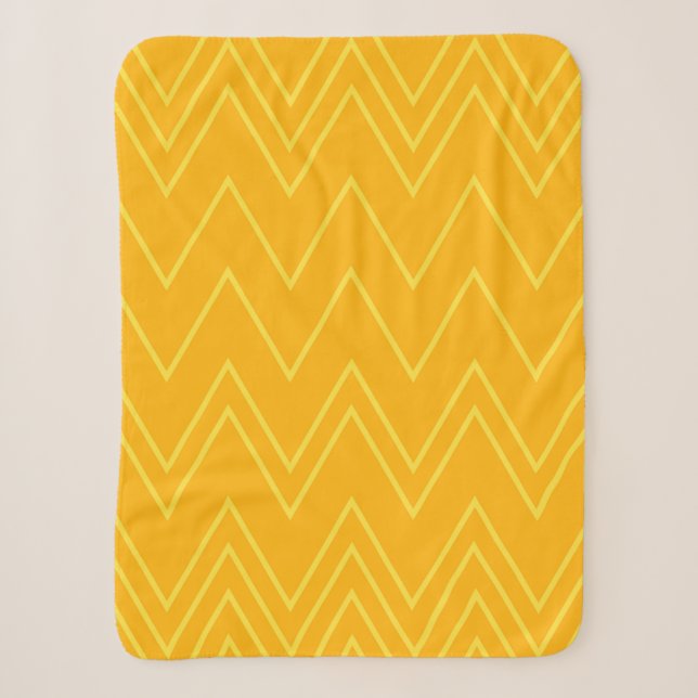 Yellow, cool, trendy, modern, urban zigzag pattern sherpa blanket (Front)