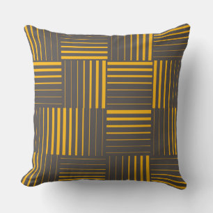 Yellow, cool, unique, trendy, modern lines cushion