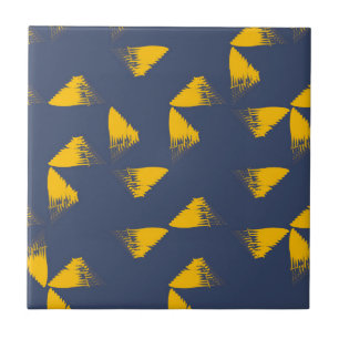 Yellow, cool, unique, trendy triangles ceramic tile