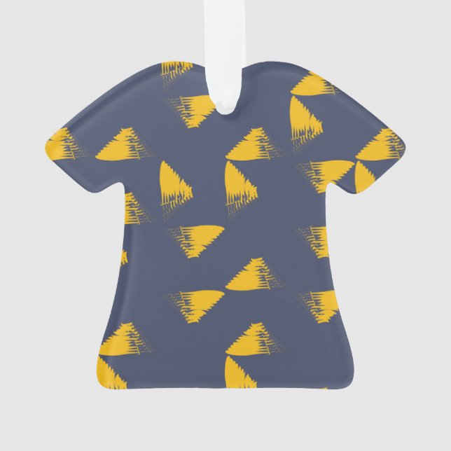 Yellow, cool, unique, trendy triangles ornament (Back)