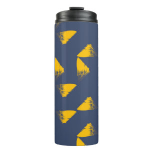 Yellow, cool, unique, trendy triangles thermal tumbler