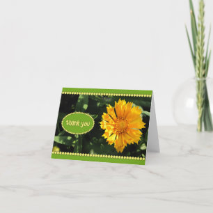 Yellow Coreopsis Flower Thank You Card