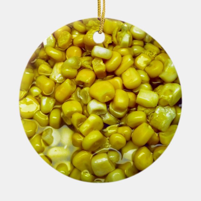 Yellow Corn Ceramic Ornament (Front)