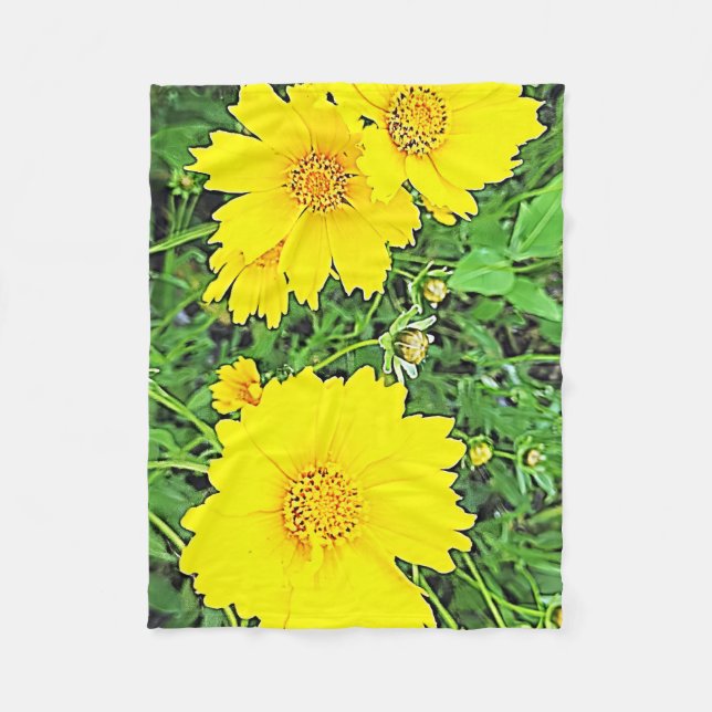 Yellow Cornelius Fleece Blanket (Front)