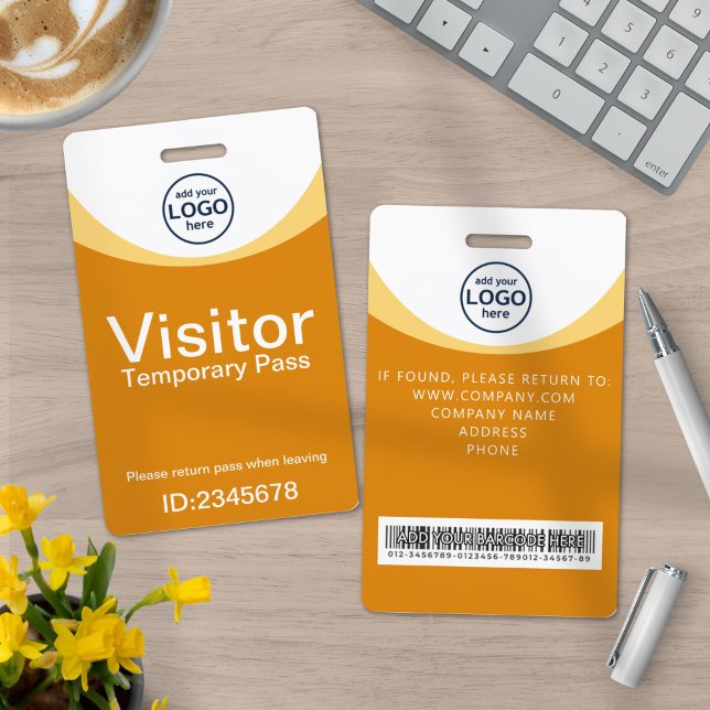 yellow Corporate Visitor Pass ID Barcode Badge (Creator Uploaded)