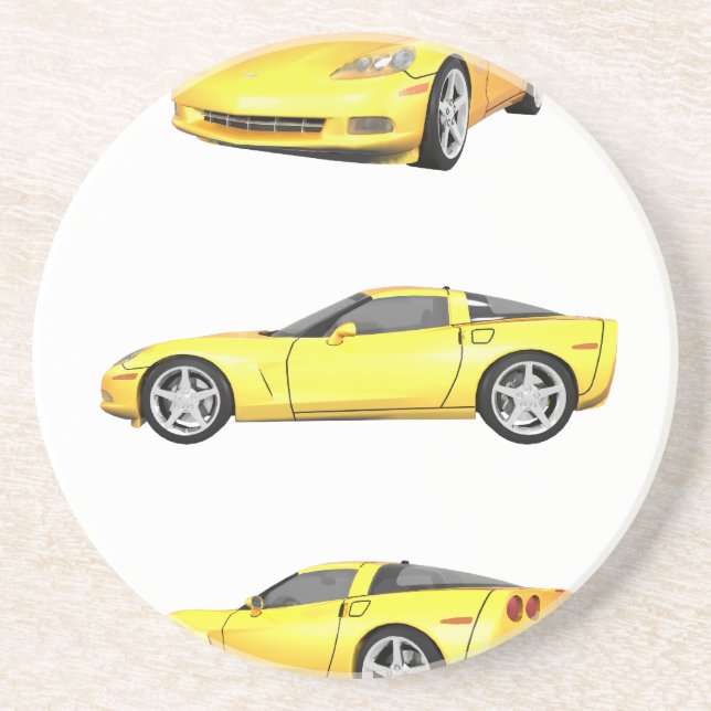 Yellow Corvette: Coaster (Front)