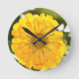 Yellow cosmo round clock