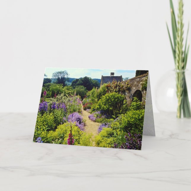 Yellow Cotswold garden flowers Card (Front)