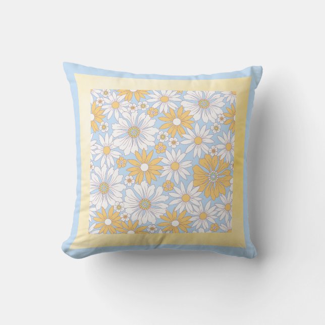 Yellow Country Flower art Cushion (Front)