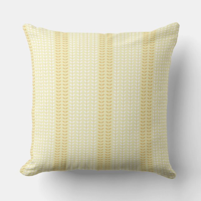 Yellow Country Harvest Botanical Leaf Cushion (Front)