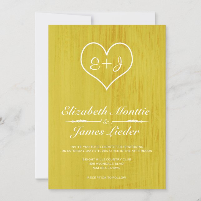 Yellow Country Wedding Invitations (Front)