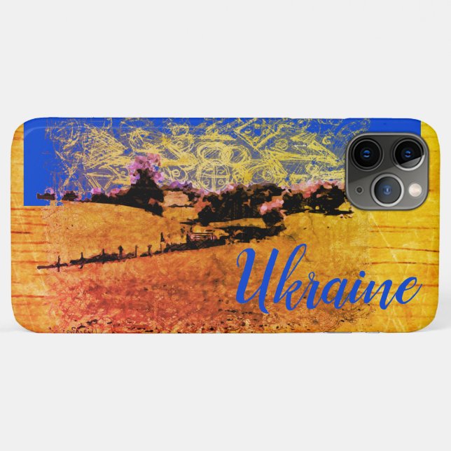Yellow Countryside Fields Trees Blue Sky Case-Mate iPhone Case (Back (Horizontal))