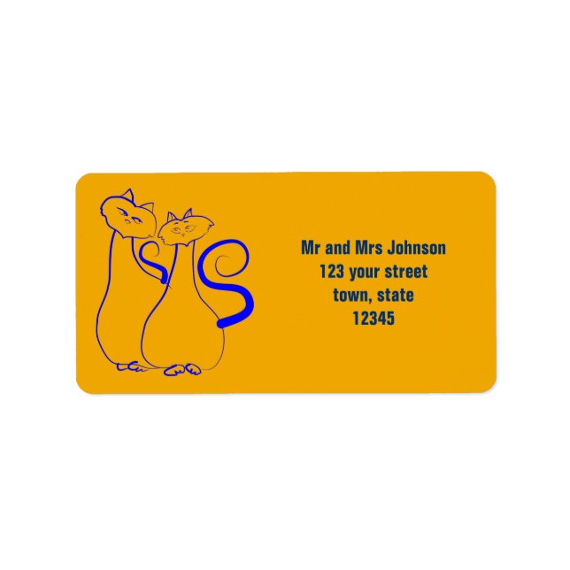 Yellow Couple Return Address Label (Front)