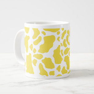 Yellow Cow Spots Animal Print Pattern Large Coffee Mug