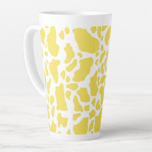 Yellow Cow Spots Animal Print Pattern Latte Mug