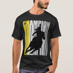 Yellow Cowgirl Champion Horse Riding Barrel Racing T-Shirt