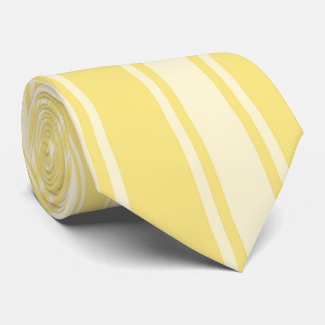 Yellow (Crayola) Colour Stripe Funky Pattern Tie (Rolled)