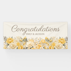 Yellow Cream Floral Engagement Banner