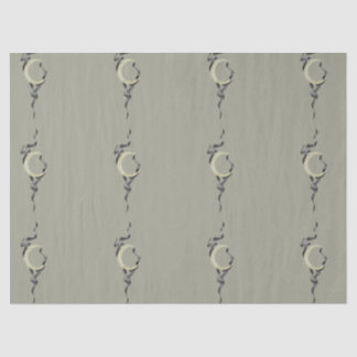 Yellow Crescent Moon with Magical Smoke Watercolor Tissue Paper