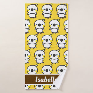 Yellow-crested cockatoo bath towel