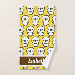 Yellow-crested cockatoo hand towel