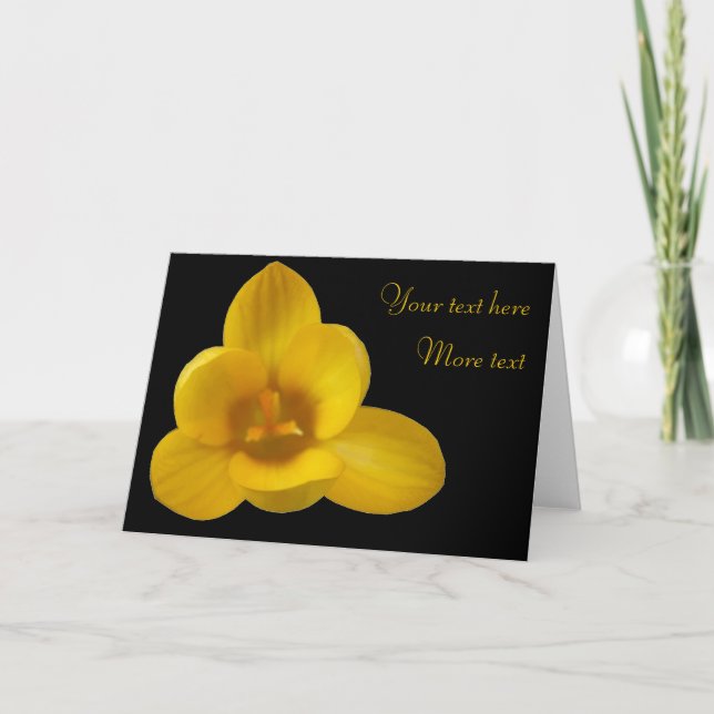Yellow Crocus Custom Greeting Card (Front)
