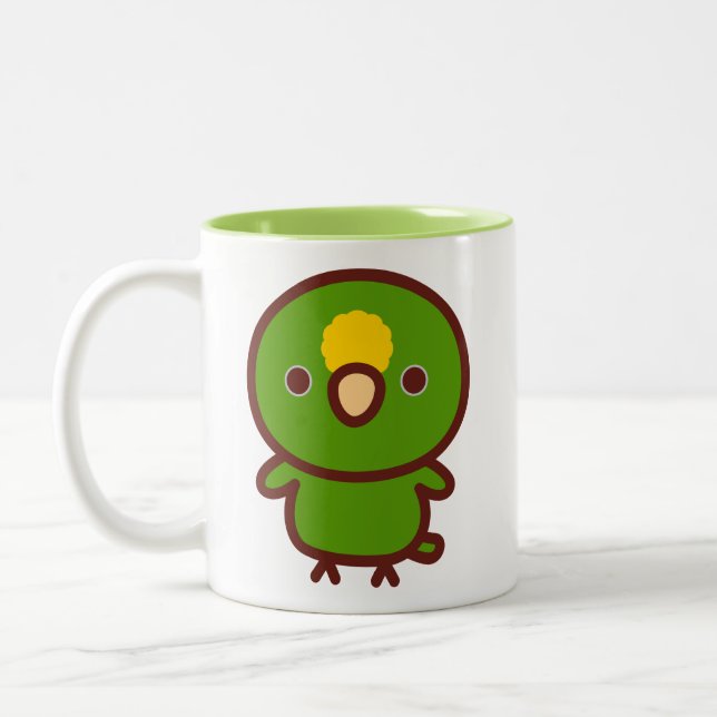 Yellow-crowned amazon Two-Tone coffee mug (Left)
