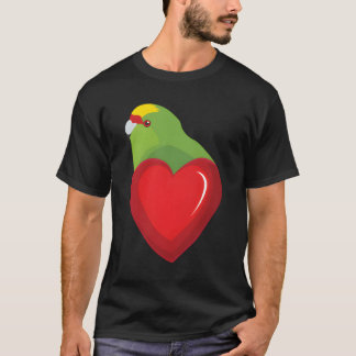 Yellow Crowned Parakeet Parrot Heart Pocket T-Shirt