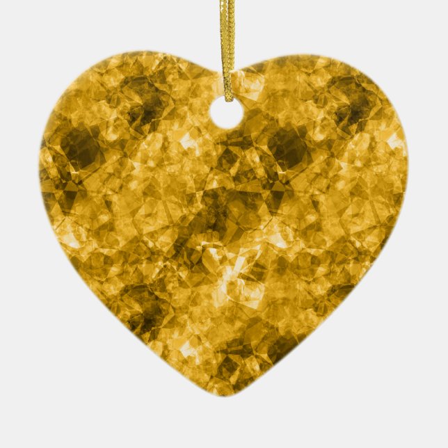 Yellow Crumpled Texture Ceramic Tree Decoration (Front)