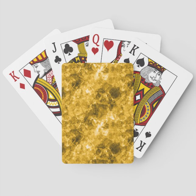 Yellow Crumpled Texture Playing Cards (Back)