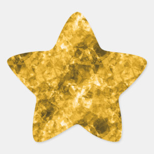Yellow Crumpled Texture Star Sticker