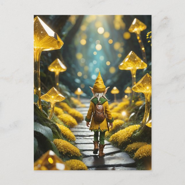 Yellow Crystal Elf  Postcard (Front)