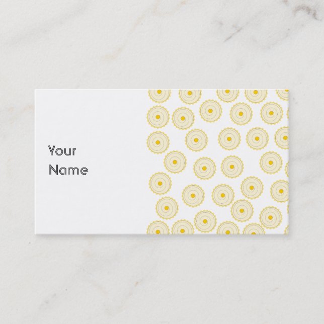 Yellow Cupcake Pattern. Business Card (Front)