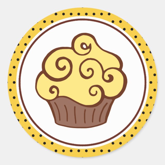Yellow Cupcake Stickers (Front)