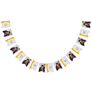 Yellow Curved Frame Photo Graduation Bunting