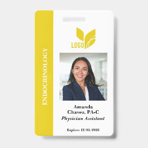 Yellow Custom Employee ID Photo Name Badge