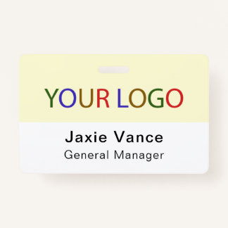 Yellow Custom Hard Plastic with Metal Clip ID Badge