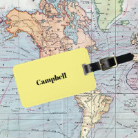 Yellow custom name luggage tag