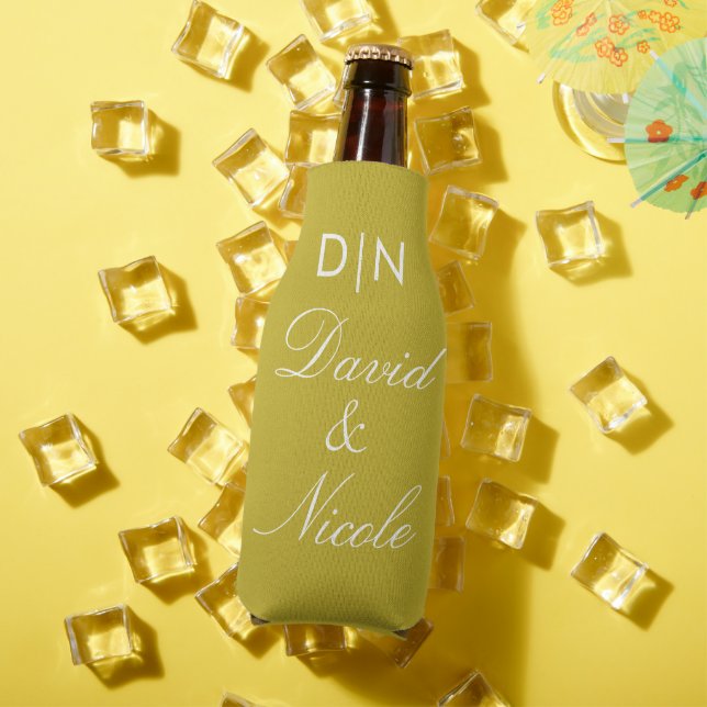 Yellow Custom Text Can Cooler Personalized Sleeve (In Situ Summer)