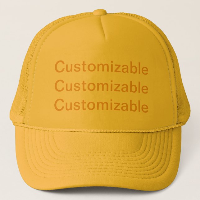 Yellow CUSTOMIZABLE Trucker Hat (Front)