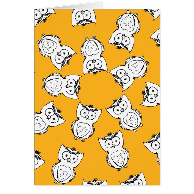 Yellow Cute Animal Pattern Cartoon Owl Pattern (Front)