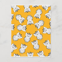 Yellow Cute Animal Pattern Cartoon Owl Pattern