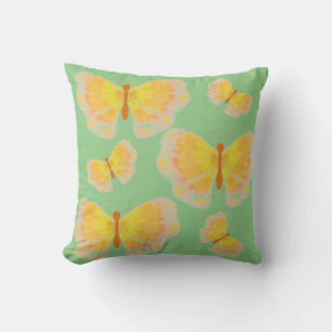 Yellow cute bright butterflies   cushion
